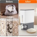 Lifewit Rice Dispenser 25 Lbs(11.3kg), Rice Storage Container Sealed Moisture Proof with Measuring Cup for Kitchen Pantry Household, BPA-Free, 1 Pack Grey - Image 5