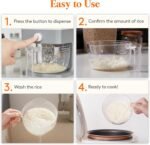 Lifewit Rice Dispenser 25 Lbs(11.3kg), Rice Storage Container Sealed Moisture Proof with Measuring Cup for Kitchen Pantry Household, BPA-Free, 1 Pack Grey - Image 9