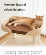 Cat Tree for Large Cats, Modern Senior Friendly Cat Tower with Wide Shelves, Cotton Scratching Posts, Super Sturdy Base, Cozy Perches, and Interactive Toys for Indoor Kittens, 37.4'' Cream. - Image 4