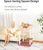 Cat Tree for Large Cats, Modern Senior Friendly Cat Tower with Wide Shelves, Cotton Scratching Posts, Super Sturdy Base, Cozy Perches, and Interactive Toys for Indoor Kittens, 37.4'' Cream. - Image 7