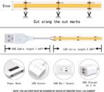 Led Strip Lights, 5V USB LED Lighting COB Short LED Strip Light White Flexible Not Dimmable led Light for Display Cabinet, Living Room,DIY Home COB Lighting Decor tv Lights (3.28FT 6500K) - Image 5