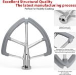 6QT Stainless Steel Flex Edge Beater for KitchenAid Mixer Professional 6 Quart Paddle Attachment Compatible with Kitchen Aid Accessories KD2661X, KP2671X with Silicone Edges Scraper - Image 3