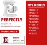 6QT Stainless Steel Flex Edge Beater for KitchenAid Mixer Professional 6 Quart Paddle Attachment Compatible with Kitchen Aid Accessories KD2661X, KP2671X with Silicone Edges Scraper - Image 4