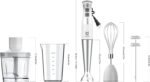 Immersion Hand Blender, UTALENT 5-in-1 8-Speed Immersion Blender with 500ml Food Grinder, 600ml Container,Milk Frother,Egg Whisk,Puree Infant Food, Smoothies, Sauces and Soups - White - Image 7