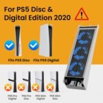 KIWIHOME Cooling Fan for PS5 Accessories, Upgraded Quiet Cooler Fan with Auto Speed, Controller USB3.0 Port & LED for PS5 2020 Only, Not for PlayStation 5 Slim/Pro, White - Image 3