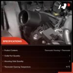 A-Premium Engine Coolant Thermostat Housing Assembly with O-ring Compatible with Ford Focus 2012-2018 L4 2.0L - Image 3