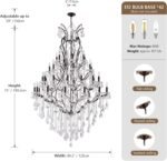 42 Lights Large Crystal Chandeliers for High Ceilings Maria Theresa Chandelier Light Fixture Vintage Chandelier for Foyer Hallway Entryway Staircase Brown 75" H x 49.2" D - Image 4