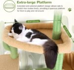 Globlazer Sturdy Cat Tree, 68-inch Large Cat Tower for Indoor Adult Cats 20 lbs Heavy Duty Cat Tree for Big Cats with Extra Large Platform, 5 Scratching Post, S68, Green - Image 3
