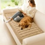 hyha Couch Covers for Dogs Washable, Non Slip Plush Dog Sofa Protectors, Fuzzy Pet Couch Covers for 3 Cushion Sofa Pet Friendly (Camel, 27.6" x 88") - Image 3