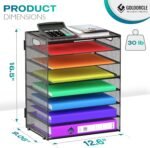 8 Tier Paper Letter Tray Organizer with Handles, Mesh Desk File Holder Storage Organization for Home School Classroom & Office (Black) - Image 3