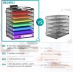 8 Tier Paper Letter Tray Organizer with Handles, Mesh Desk File Holder Storage Organization for Home School Classroom & Office (Black) - Image 4