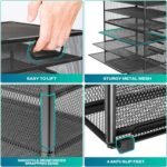 8 Tier Paper Letter Tray Organizer with Handles, Mesh Desk File Holder Storage Organization for Home School Classroom & Office (Black) - Image 5