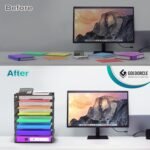 8 Tier Paper Letter Tray Organizer with Handles, Mesh Desk File Holder Storage Organization for Home School Classroom & Office (Black) - Image 6