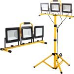 22000 Lumen Work Lights with Stand, 3 Head Portable LED Work Light, with Adjustable&Foldable Tripod Stand, IP66 Waterproof Lamp for Outdoor Indoor Job Site Workshop Garage Construction Site Lighting - Image 2