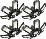 4 Pack Garage Lights, 28000LM Super Bright LED Shop Lights with 6+1 Deformable Panels, 6500K Garage Light Ceiling Led, E26/E27 Socket Screw in Bulb for Warehouse, Workshop, Basement, Attic - Image 2
