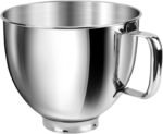 5 Quart Mixing Bowl for KitchenAid Stand Mixers, Food-Grade Stainless Steel Bowl with Handle & Clasp, Compatible with Tilt-Head 4.5–5 Qt Models – Fits K45, K45SS, KSM75, KSM150, KSM95 - Image 2