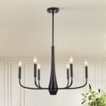 6-Light Black Industrial Chandelier, Modern Farmhouse Candle Light Fixture, Contemporary Hanging Light for Dining Room, Kitchen Island, Living Room, Bedroom, Foyer, Entryway - Image 2