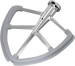 6QT Stainless Steel Flex Edge Beater for KitchenAid Mixer Professional 6 Quart Paddle Attachment Compatible with Kitchen Aid Accessories KD2661X, KP2671X with Silicone Edges Scraper - Image 2