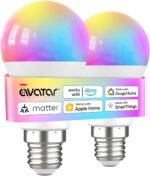 Avatar Controls Matter Smart Light Bulb Compatible with Apple HomeKit/Alexa/Google Home, 9W 2 Pack Color Changing Alexa LED Light Bulbs, Voice/App Controlled Dimmable WiFi Lighting for Room - Image 2