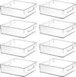 Clear Plastic Storage Bins, Home Bathroom Laundry Room Freezer Refrigerator Pantry Organizers and Storage Containers Fridge Organizer Bins Kitchen Organization Cabinet Medicine Bin for organizing - Image 2