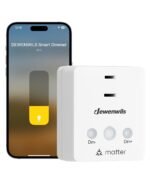 DEWENWILS Matter Plug in Dimmer Switch for Lamp, Works with Alexa, Compatible with Google Home & SmartThings APP Voice Wireless Dimmer Button Control, Dimmable LED/Tungsten Bulbs, 2.4G Wi-Fi, White - Image 2