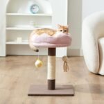 Gardner Pet 20" Cat Tree Corduroy, Solid Wood Small Cat Tree, Compact Cat Tower Perch for Kittens & Indoor Cats(Brown, Circle-Corduroy) - Image 2