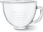 Glass Mixer Bowl For Kitchenaid Tilt-Head Stand Mixers 4.5-5 Quart, 5 qt Mixing Bowl Replacement For Kitchen aid With Measurement Markings,Handle - Image 2