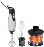 Hamilton Beach 4-in-1 Electric Immersion Hand Blender with Handheld Blending Stick, Whisk + 3-Cup Food & Vegetable Chopper Bowl, 2-Speeds, 225 Watts, Silver and Stainless Steel (59765) - Image 2