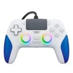 Kamylorus Wired Controller for PS-5/PC, RGB Gaming Controller with Programmable/Remap/Turbo/LED Light Functions, 3.5MM Headphone Jack, Dual Vibration - Image 2