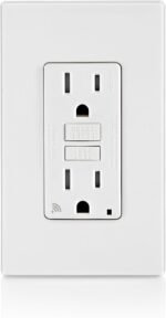 Leviton Smart GFCI, 15 Amp, Self Test, Tamper-Resistant with LED Indicator Light, Send Notifications Directly to Your Smartphone, D2GF1-KW, White - Image 2