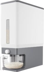 Lifewit Rice Dispenser 25 Lbs(11.3kg), Rice Storage Container Sealed Moisture Proof with Measuring Cup for Kitchen Pantry Household, BPA-Free, 1 Pack Grey - Image 2
