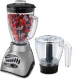 Oster Classic Series 16-Speed Blender with Food Chopper & 5-Cup Glass Jar, Countertop Kitchen Blender, Brushed Nickel - Image 2