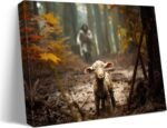 Ploceiny Extra large christian wall art for living room decor Jesus and Lamb canvas wall prints Jesus Running After Lost Lamb Picture for home decor,Religious wall decor for prayer room.A-417 (45"X30") - Image 2