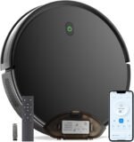 Robot Vacuum and Mop Combo, 5000 Pa Robotic Vacuum Cleaner, 120 Min Max, Super Thin, Quiet, App & Remote Control, Ideal for Hard Floor, Hair, Pet Fur, Self-Charge(G100) - Image 2