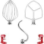Stainless Steel 3 Piece kit Attachments，Dough Hook 6 Wire Whisk Flat Beater Compatible with KitchenAid 5 Plus -6QT Mixer，Bowl Lift Stand Mixer Accessory，Rust Resistant，Dishwasher Safe - Image 2