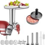 Stainless Steel Meat Grinder for KitchenAid Mixer, Meat Grinders, Sausage Stuffer, Burger Press, For Kitchen Aid Meat Grinder Attachment for KitchenAid Stand Mixer, Dishwasher Safe - Image 2