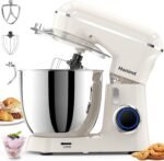 Stand Mixer, 6.5QT 10-Speed Tilt-Head Electric Stand Mixer, 3-In-1 Kitchen Mixer with Bowl, Dough Hook, Whisk and Beater, Food Mixer for Baking, Cake and Most Home Cooks, Beige - Image 2