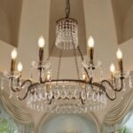 TOCHIC Crystal Chandelier, 8 Lights Farmhouse French Empire Pendant Chandeliers Lighting, Adjustable Antique Bronze Ceiling Light Fixture for Dining Room Living Room Bedroom Foyer Kitchen Island - Image 2