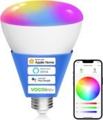 VOCOlinc Smart Light Bulbs 1Pack, RGBW Color Changing Light Bulb Works with Alexa, Apple Homekit & Google Home, BR30 Smart WiFi LED Lights, 2200K-7000K Dimmable, 800 Lumens 9.5W (60W Equivalent) E26 - Image 2