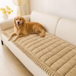 hyha Couch Covers for Dogs Washable, Non Slip Plush Dog Sofa Protectors, Fuzzy Pet Couch Covers for 3 Cushion Sofa Pet Friendly (Camel, 27.6" x 88") - Image 2