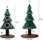 DWVO Christmas Cat Houses for Indoor Cats, Christmas Cat Tree Tower with 2 Cozy Houses, Kitty Furniture with Teaser Plaything for Christmas Decoration - Image 5