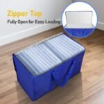 TICONN 4 Pack Extra Large Moving Bags Heavy Duty with Zippers & Carrying Handles, Durable Storage Bags Moving Boxes for Closet Organizers and Storage (4 Pack, Blue) - Image 4