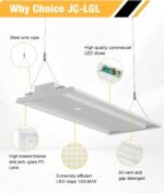 LED Linear High Bay Light, 4000K/5000K High Bay Shop Lights Selectable Features, 210W/168W/126W/84W, 120-277V, 0-10V Dimmable for Warehouse Workshops, UL Complied, 4 Pack - Image 5