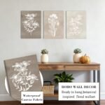 BINCUE Neutral Botanical Plant Canvas 6 Pieces Rustic Farmhouse Wall Art for Living Room Bedroom and Bathroom,Canvas Paintings Print Set Decor 12"x 16" - Image 3