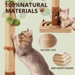 MECOOL 35in Tall Cat Scratching Post Sturdy and Premium Scratch Posts with Hanging Ball and Ball Track Cute Cat Tree for Indoor Cats - Image 3