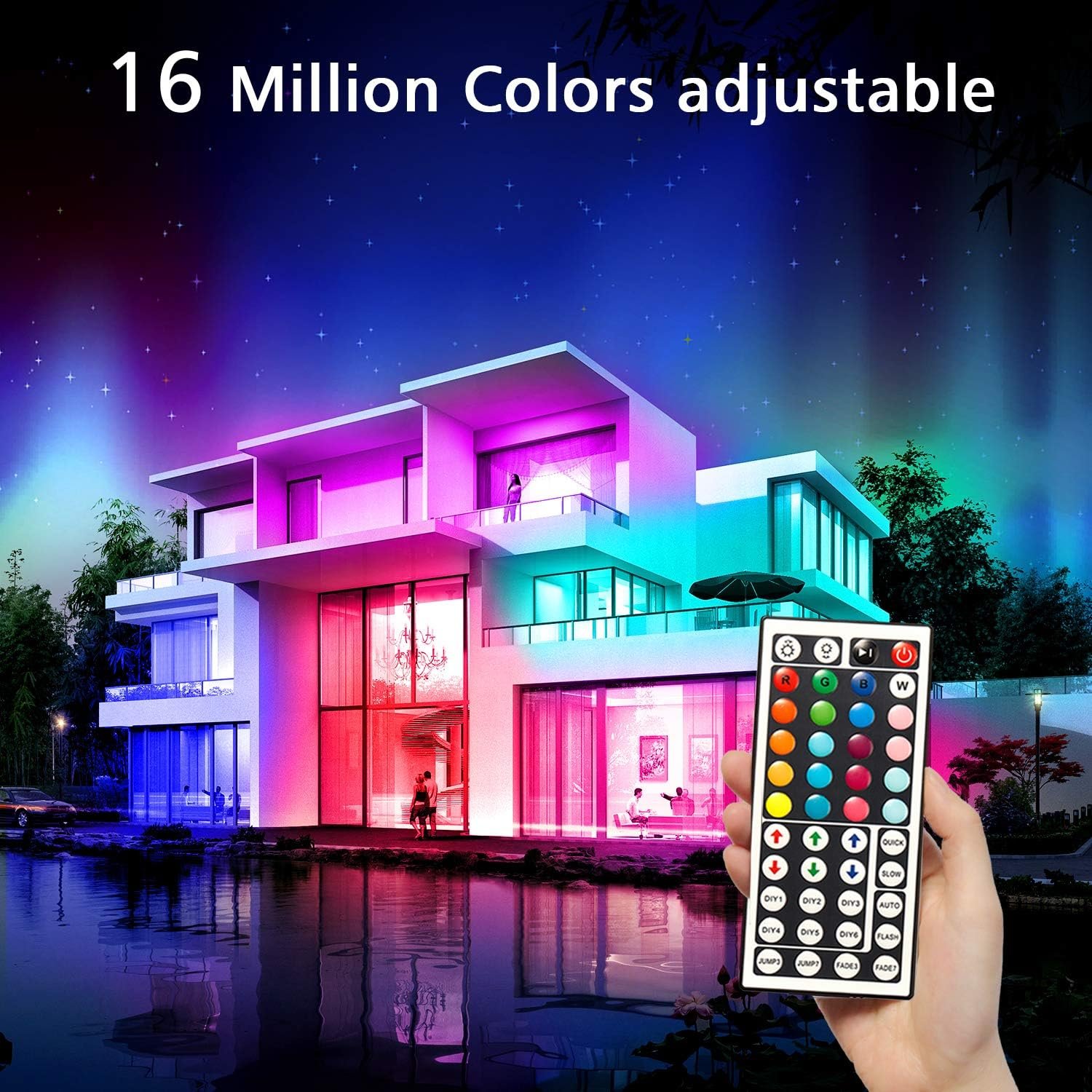 DAYBETTER Led Lights Color Changing Led Strip Lights with Remote Controller 60 ft, 2 Rolls of 30 ft Led Lighting for Bedroom, Home Decoration - Image 5