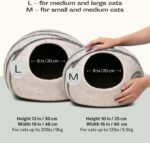 MEOWFIA Cat Cave – Premium Felt Cat Bed for Indoor Cats, Handmade Merino Wool (Light Grey, Medium) - Image 4