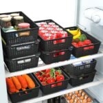 Simple Houseware Stackable Plastic Woven Basket Organizer, 6 Pack, 14.5" x 8.5" x 3.5", Black - Image 5