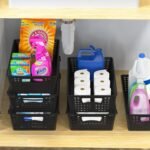 Simple Houseware Stackable Plastic Woven Basket Organizer, 6 Pack, 14.5" x 8.5" x 3.5", Black - Image 7