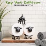 VELENTI Sheep Toilet Roll Holder, Free Standing Bathroom Set, 3D Printed, Funny Hilarious Black Sheep Loo Roll Holder, Tissue Paper Storage, Cute Bathroom Decor, X3, Set of 3 - Image 3